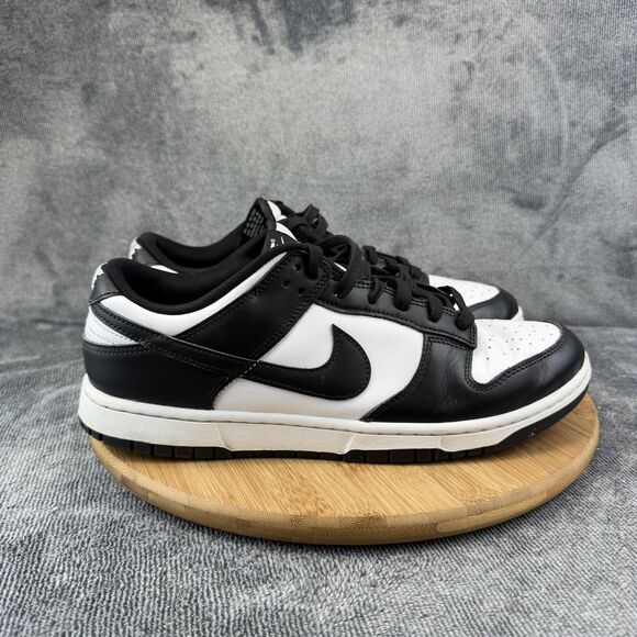 Nike Dunk Low Shoes Mens Size 11.5 Black Leather Low Top Sneakers DD1391-100 main image 5